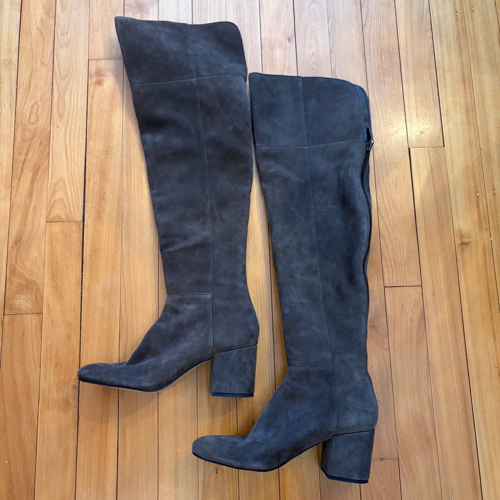 Dolce Vita Neely Brown Suede Over The Knee Block Heel Boots Womens 7.5